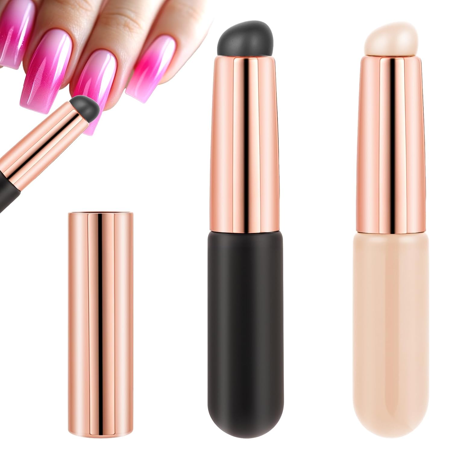Silicone Nail Brush Set - Reusable Ombre & Lip Brushes