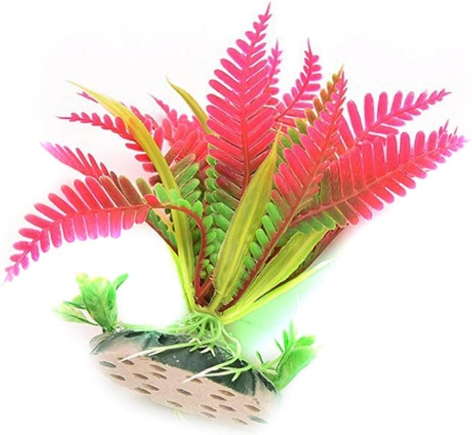 Artificial Ceramic Base Water Plant Aquarium Decorations Plants Fish Tank Grass Flower Ornament Decor Aquatics Accessories