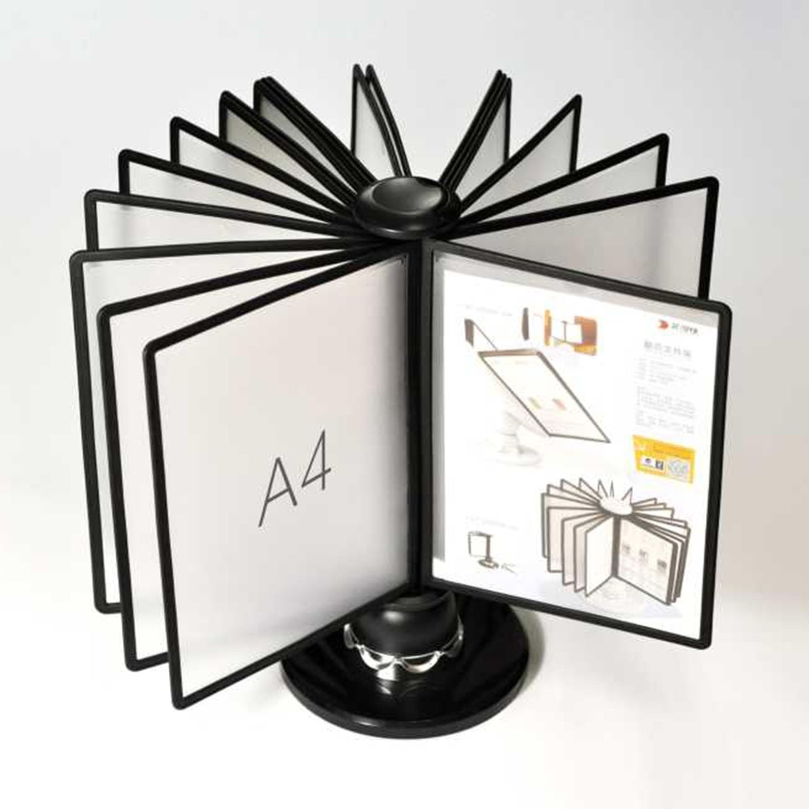 Estante giratorio para catálogos, clasificador de archivos, ideal para escritorio, sistema de referencia de mesa, soporte de archivos abatible de escritorio, para oficinas, comedor, lista de precios