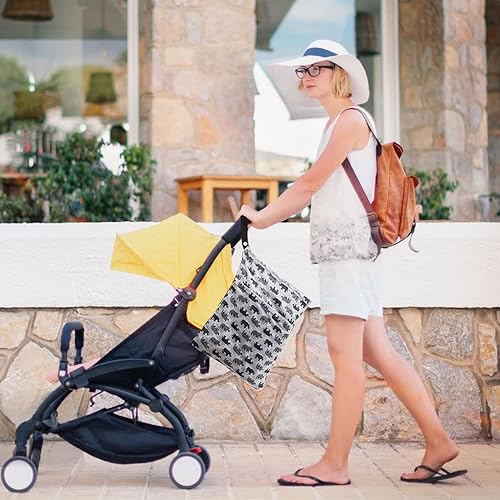 Miniatura 4 de Bolsas impermeables para pañales de tela húmedos y secos, bolsas reutilizables para colgar con dos cremalleras suaves, grandes bolsas para pañales