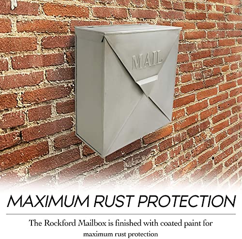 Nach Chicago Metal Mailbox, Maximum Rust Protection Wall Mount Mailboxes For Outside, Mail Holder, 10 X 10 X 4, Antique Silver Finish, Hardware Included, Mb-6635Sl #TOP3