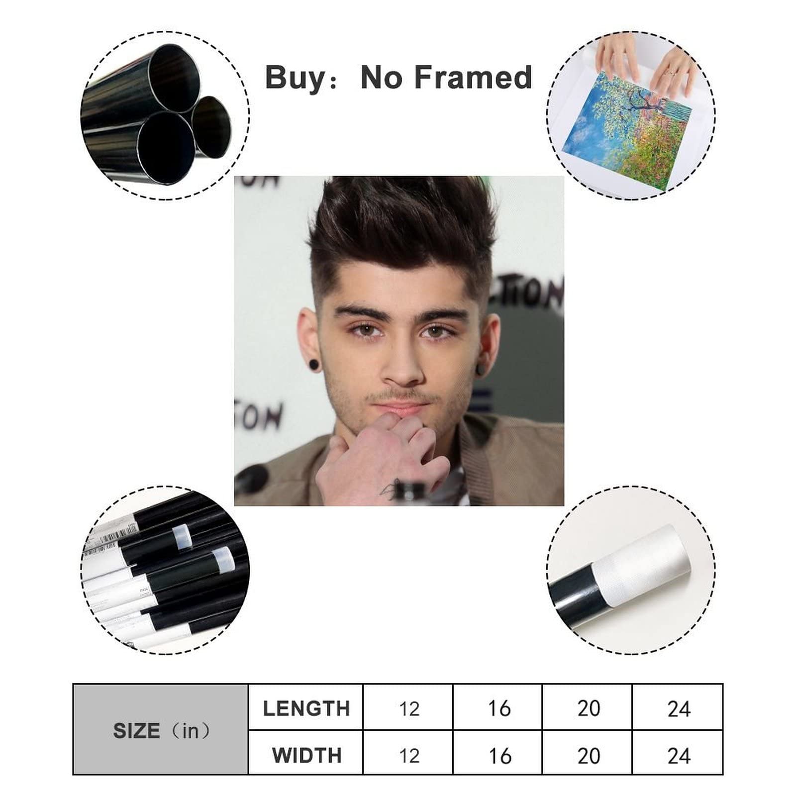 Amazon.com: Zayn Malik Handsome Photo Poster of Famous British Male Singer  Picture Print Wall Art Poster Painting Canvas Posters Artworks Gift Idea  Room Aesthetic 24x24inch(60x60cm): Posters & Prints