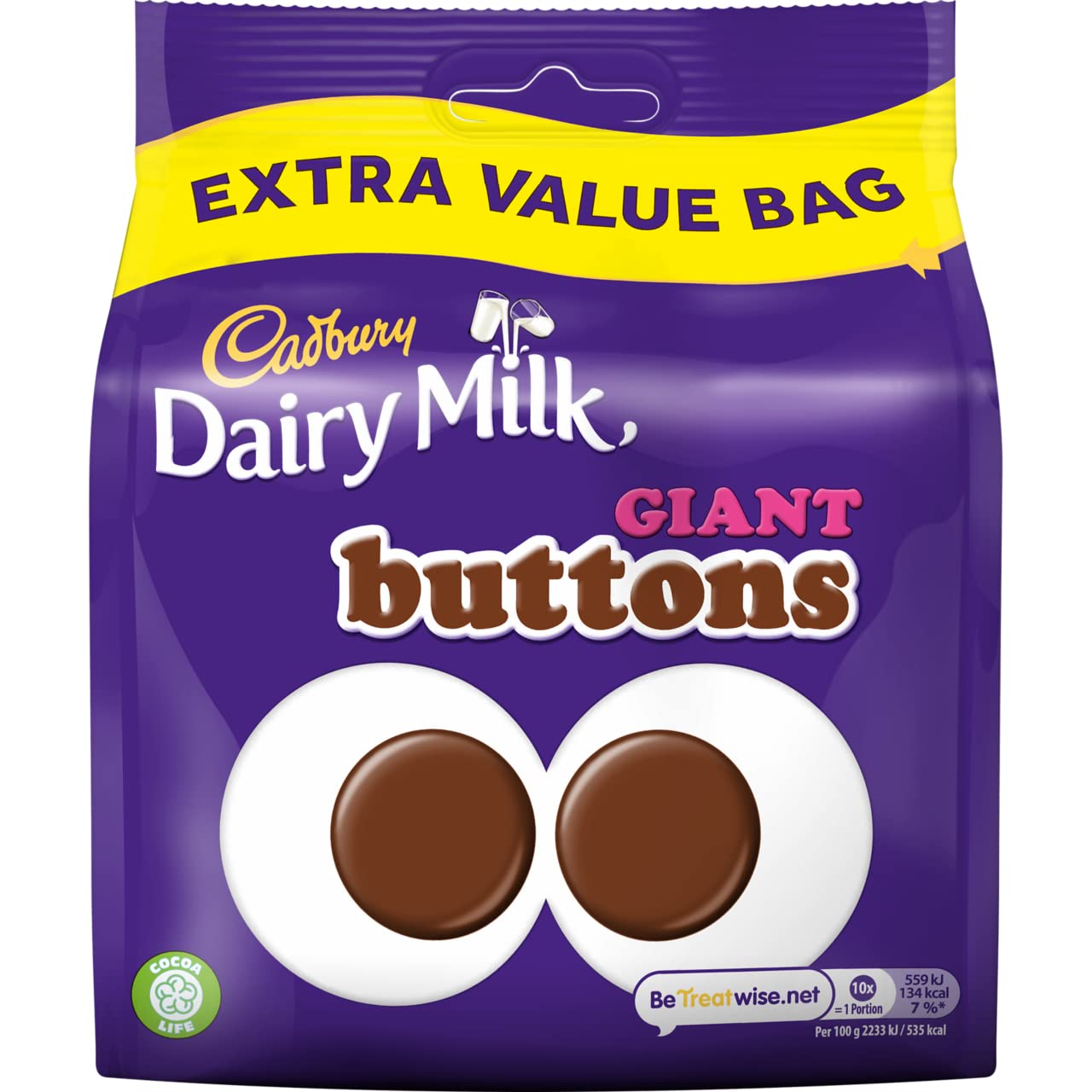 Buy Cadbury Dairy Milk Giant Buttons Milk Chocolate Bag, 330 g, (Pack