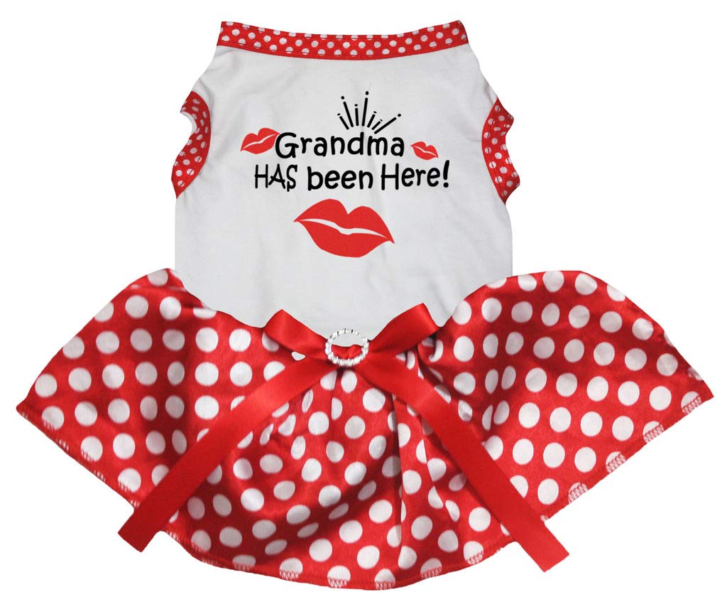 Robe tutu rouge chien XS vêtement pour petit chien à pois