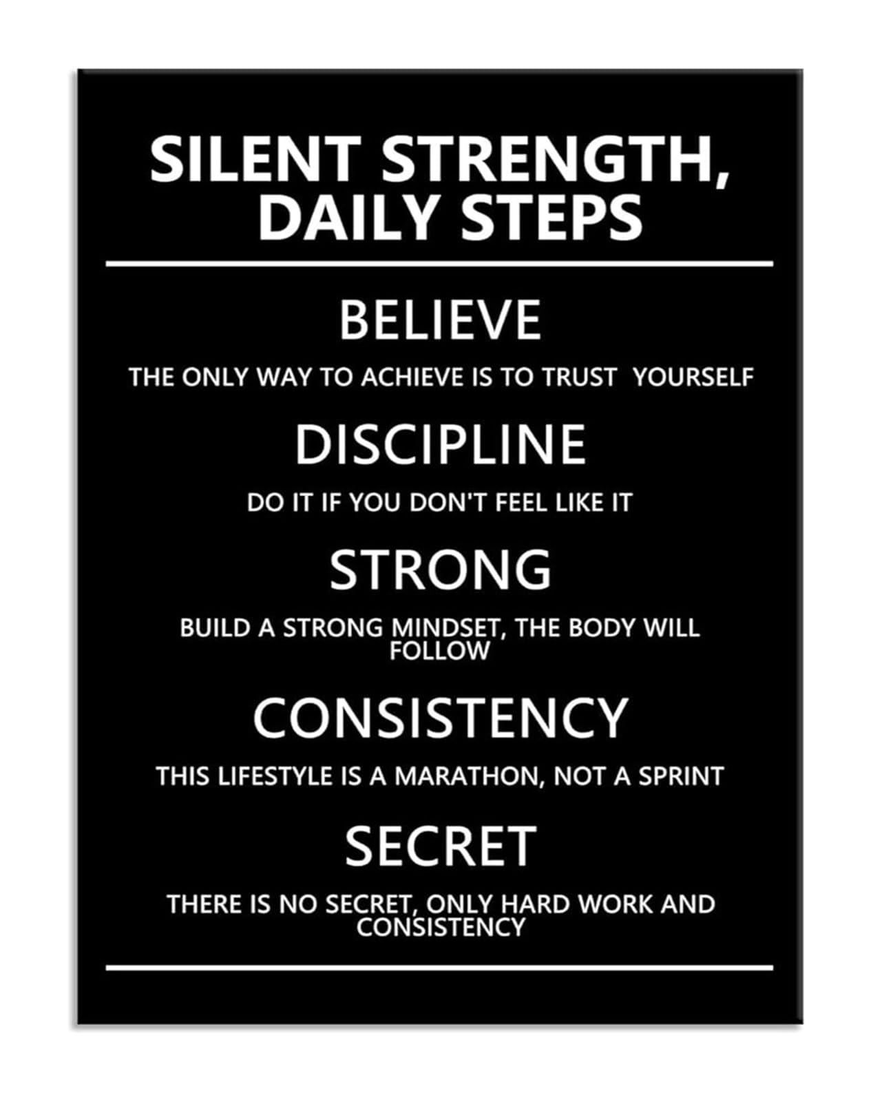VWWJCCRO Canvas Wall-Art Motivational Poster Inspirational Quotes for Office Home Gym Decor(Unframed,12x18inch(30x45cm))