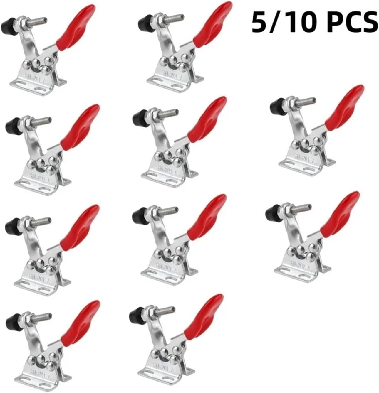 Toggle Clamp Quick-Release 5/10Pcs 27kg Toggle Clamp Quick Release Horizontal Type Clamps U-shaped Bar Hand Tool(5 PCS)