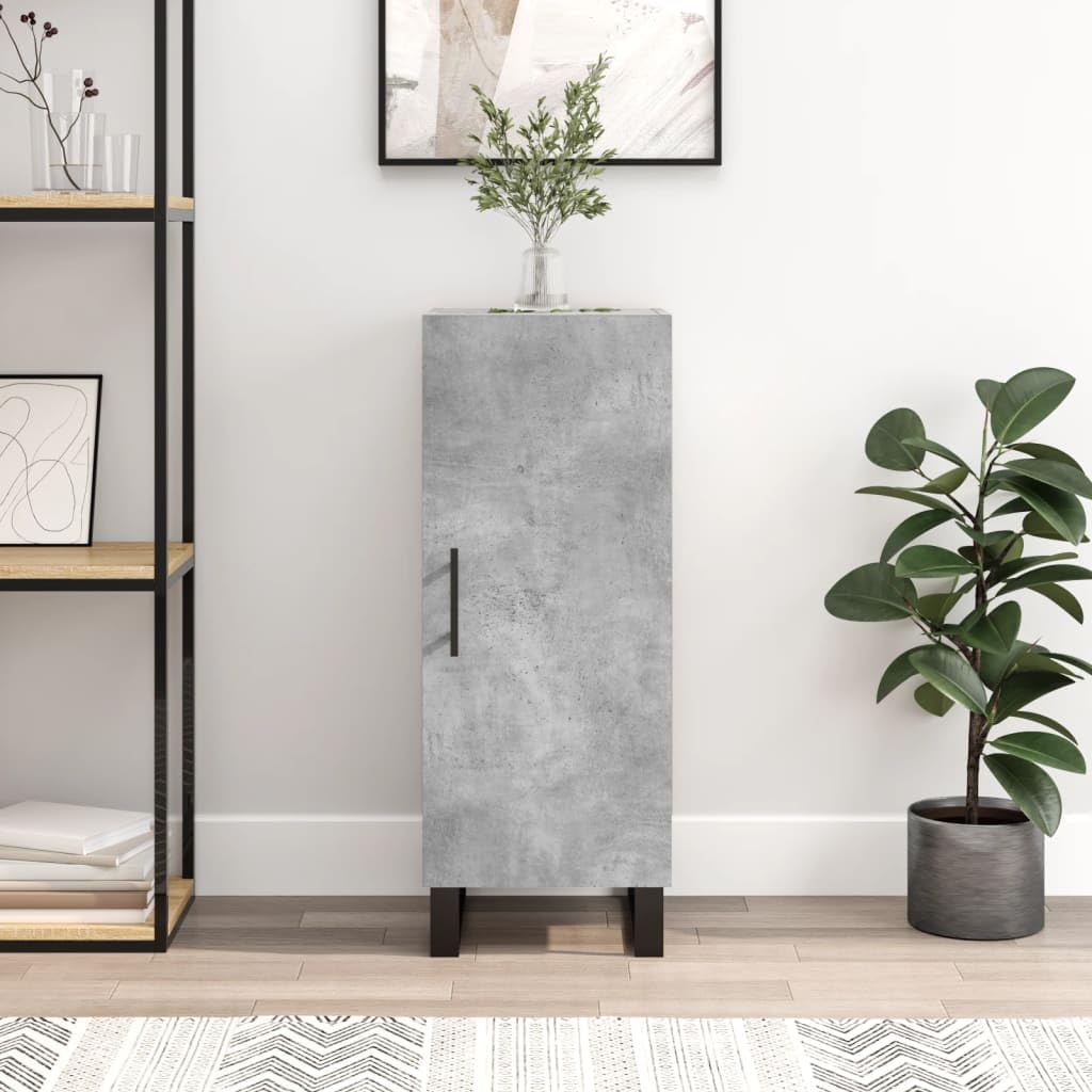 Credenza grigio cemento, 34,5 x 34 x 90 cm, in legno