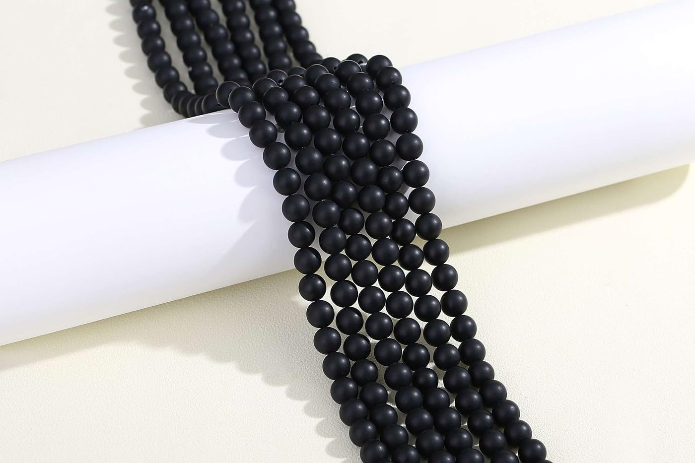 XIANNVXI Black Onxy Beads for Jewellery Making 8mm Round Loose Black Beads for Crafting 47 Pcs, Z - Black Onyx Agate - Image 3