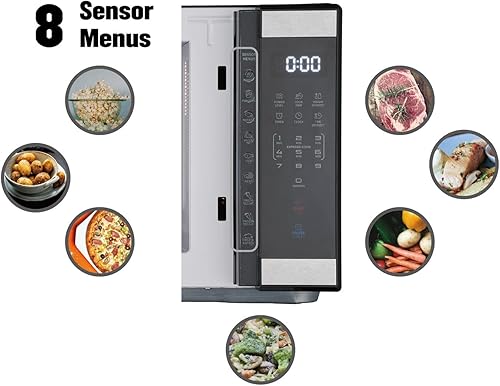 Miniatura 3 de Hornos microondas de encimera de 1.1 pies cúbicos, horno microondas digital, 6 menús automáticos, 1000 vatios, 10 niveles de potencia ajustables,