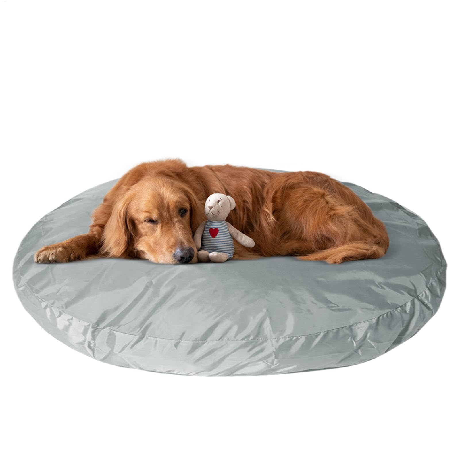 Generic Hundebett-Bezug, rund, wasserdicht, PVC und Stoff, mehrlagig, passend für 97 x 10 cm große Betten, für den Innen- und Außenbereich, mittelgroße Hunde