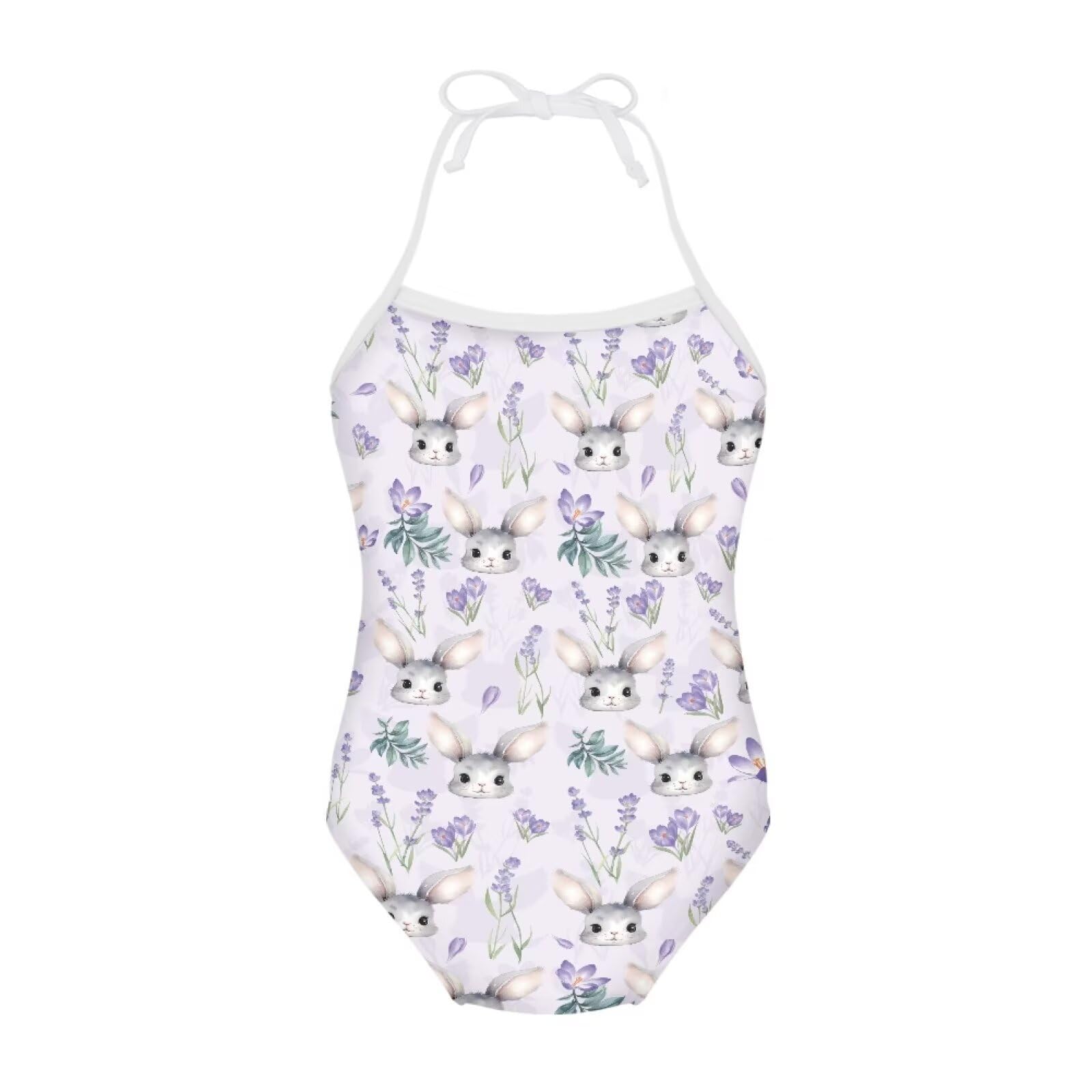 Girls One Piece Swimsuit Beach Bathing Suit Toddler Floral Halter Straps Swimwear for 1-10 Years