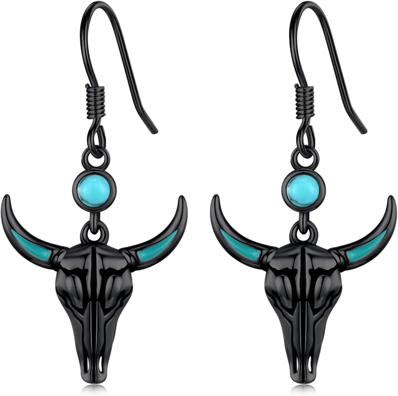 Midir&Etain Turquoise Earrings 925 Sterling Silver Texas Western Cow/Cactus/Boot/Dreamcatcher/Horseshoe Dangle Earrings Cowgirl Cowboy Jewelry for Women