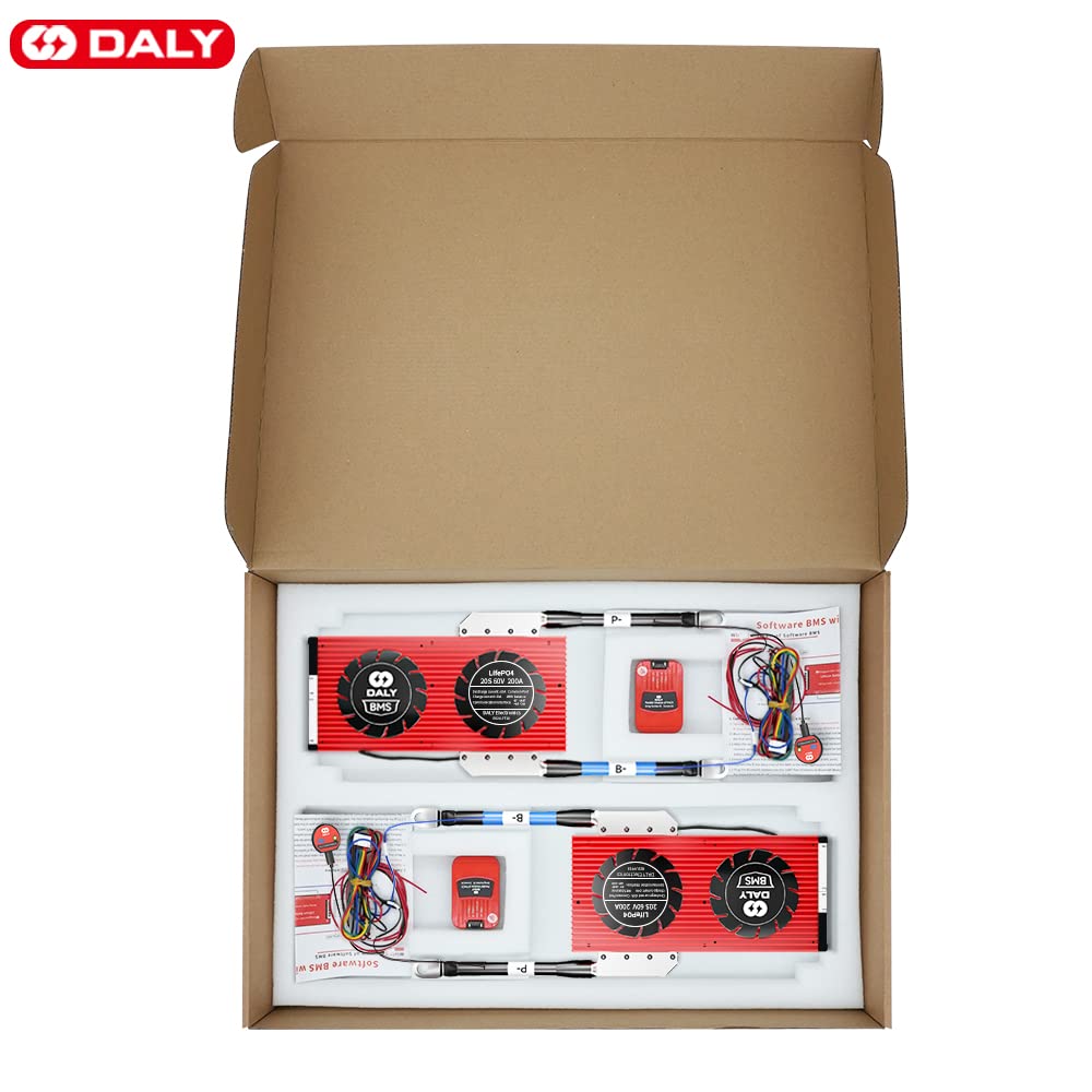 DALY Módulo paralelo Smart BMS 1A +20S 60V 200A con paquetes paralelos Módulo de ecualización 1A Progrmmable Bluetooth Dongle CAN para inversor híbrido UPS al aire libre portátil banco de energía