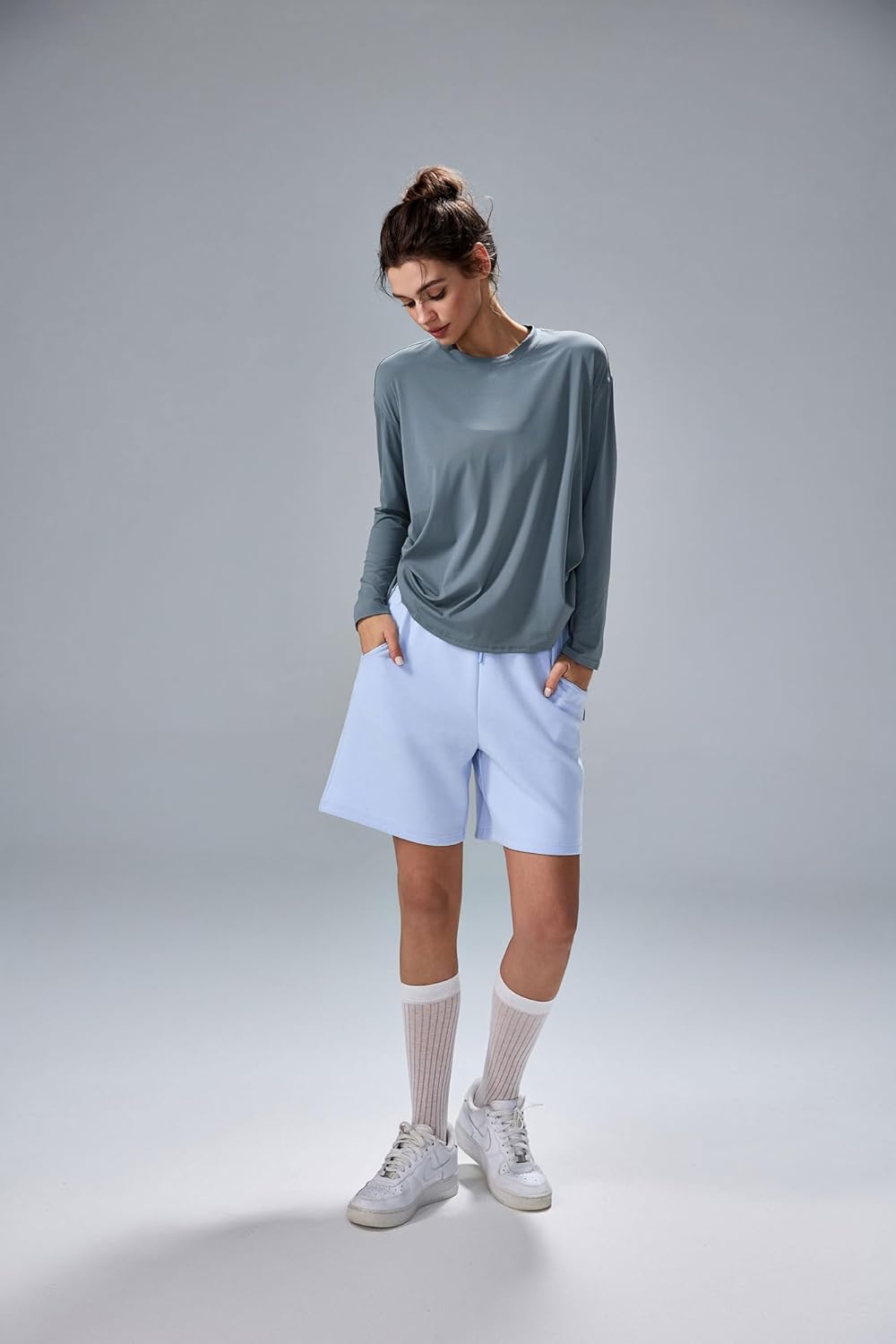 altiland Drawstring Side Ruched Long Sleeve Workout Shirts for Women, Buttery Soft Running Gym Athletic Yoga Tops Loose Fit - Image 2