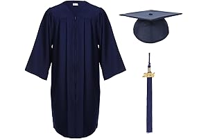 Navy Unisex Matte Graduation Cap and Gown with Tassel