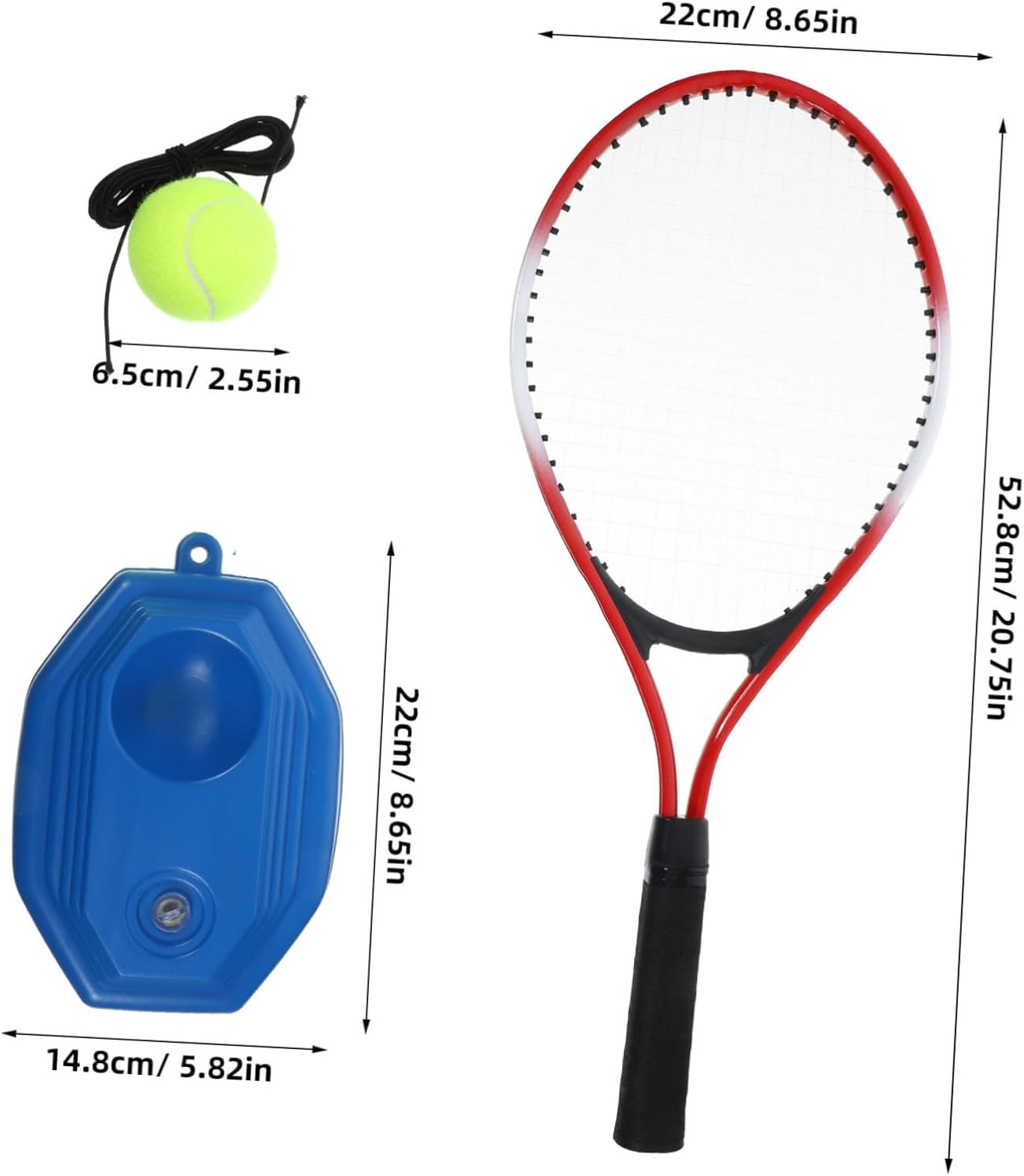 Kisangel Tennis Training Kit for Kids Youth Tennis Racket Rebound Ball String Practice Training Equipment