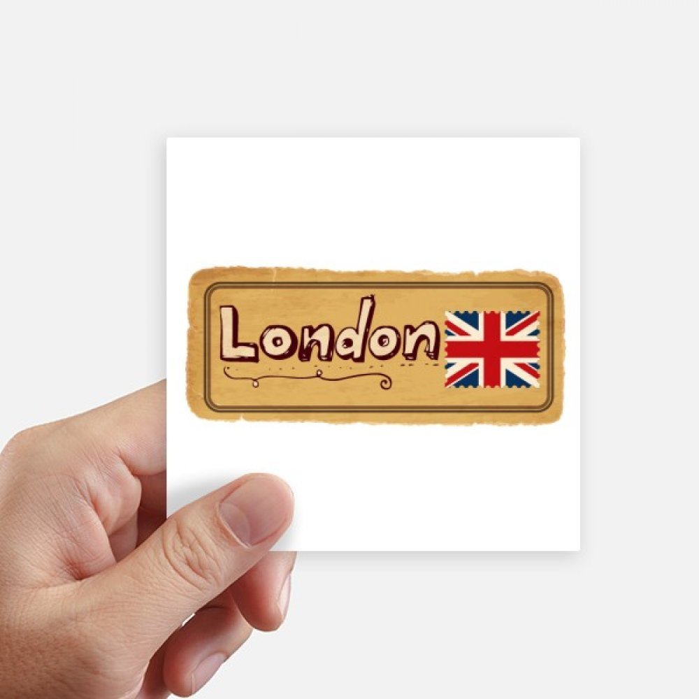 Autocollant carré 10cm imprimé multicolore Union Jack pour valise rigide