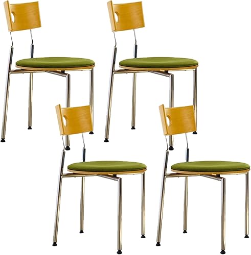 Miniatura 26 de Stackable Dining Chairs Set, Kitchen Chair with Curved Backrest, Upholstered Living Room Chair, Occasional Seat Dining Room Chairs with Metal