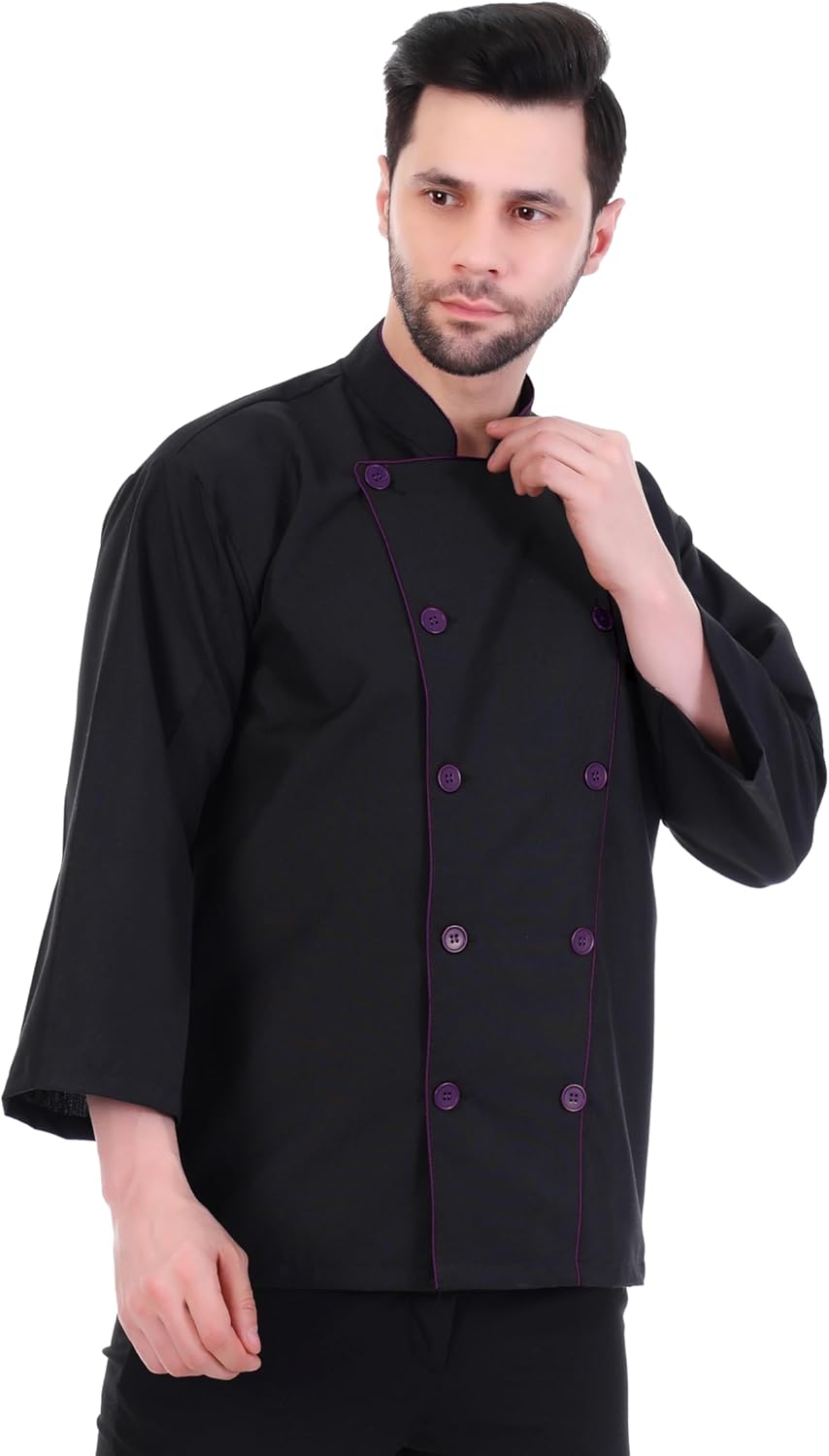 DP-01 Black Chef Jacket | Chef Coat | Chef Uniform for Men | Light Weight Chef Dress for Kitchen
