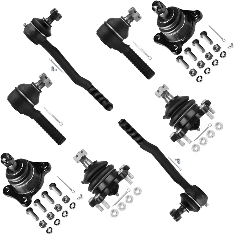 SCITOO 8pcs Front Suspension Kit Inner Outer Tie Rod End fit 1992-1995 for Toyota for 4Runner 1992-1995 for Toyota Pickup 1993-1998 for Toyota T100 Upper Lower Ball Joint