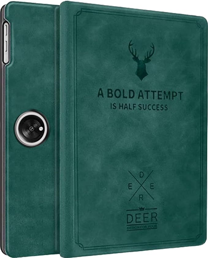 Robustrion Cover for OnePlus Pad Go Cover Case 11.35 inch, Deer Flip Case Cover for OnePlus Pad Go 11.35 inch Support Auto Sleep Wake - Dark Green