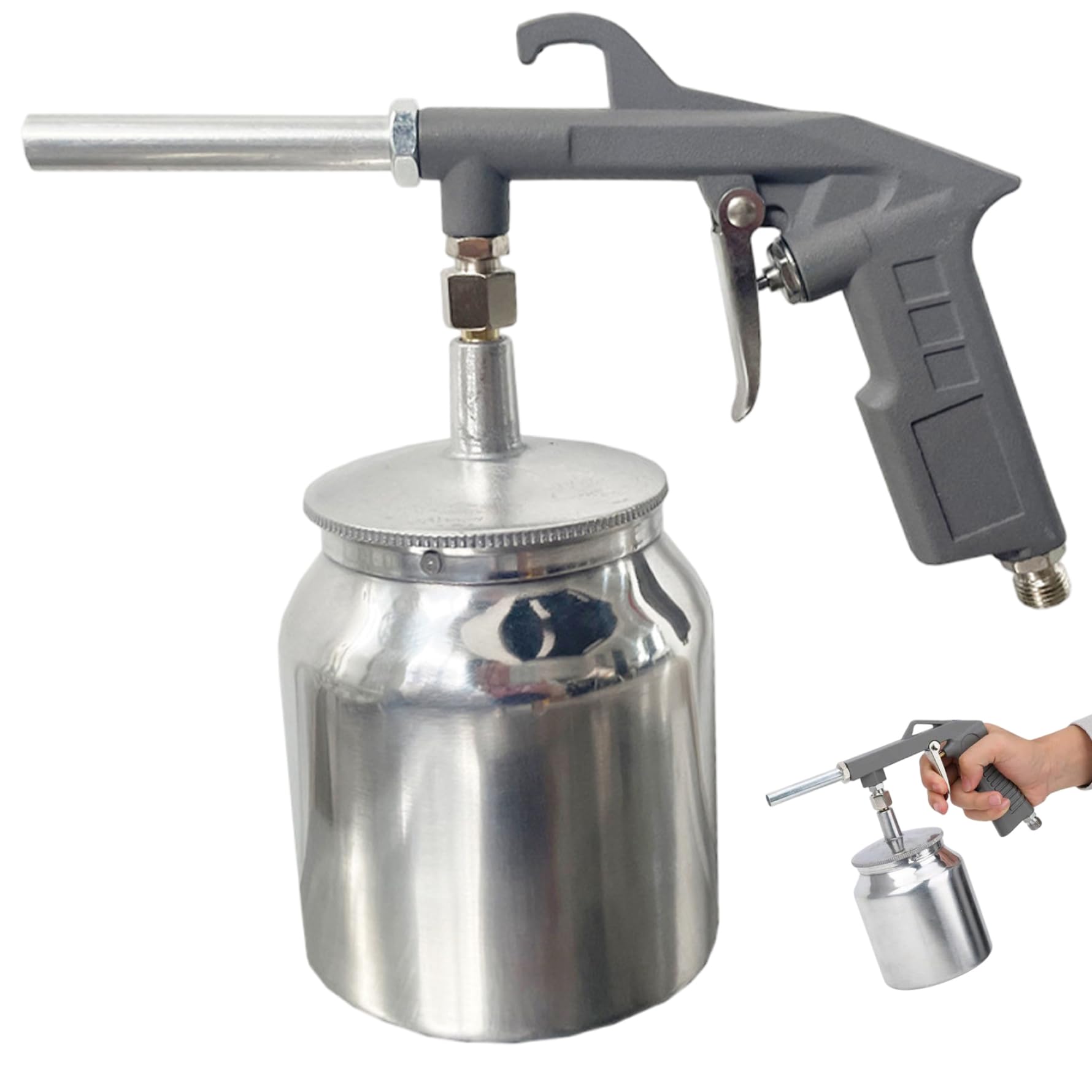 Undercoating Spray Gun, 750ml Automotive Spray Gun with Suction Feed Cup for Spraying Truck Bed Liner Coating, Rubberized Undercoat, Chip Guard Paint Automotive Can Trigger Handle
