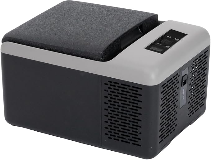 Alpicool ポータブル冷蔵庫 車載冷蔵庫 車載冷蔵冷凍庫 C9P 9L 9リットル -20℃～20℃ コンプレッサー式 急速冷凍 AC100V DC12V/24V コンパクト 軽量 持ち運び便利 静音 45W 省エネ 車載家庭両用 アウトドア 車中泊 キャンプ 旅行 釣り 災害時に大活躍 (ブラック, 9L)