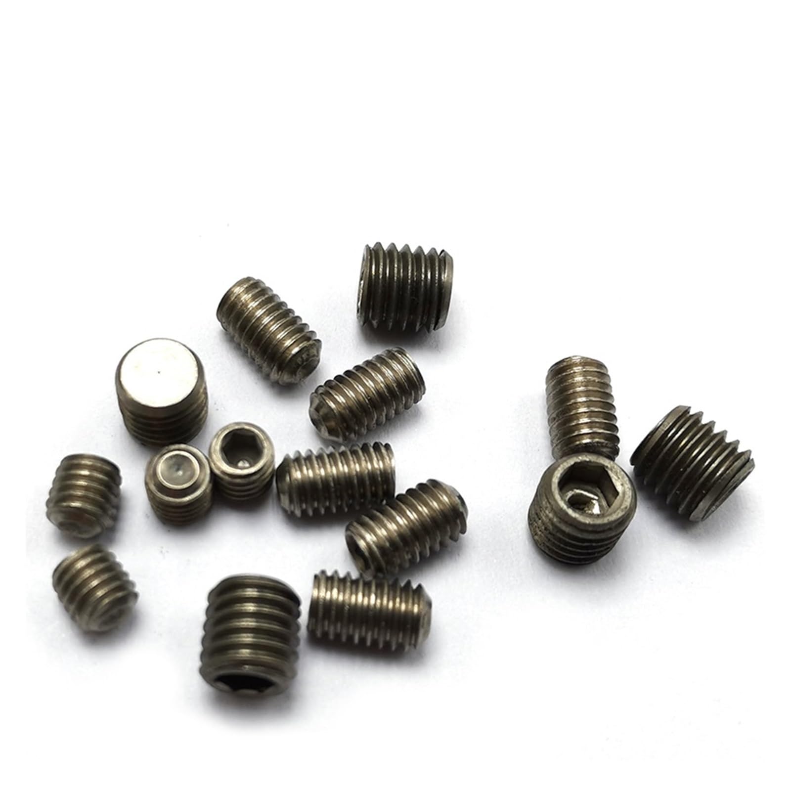 Vis sans tête en Titane M1.6-M8, vis de réglage Plates à Douille hexagonale Gr2-Ti, E021(M1.6x2-50 Pieces)