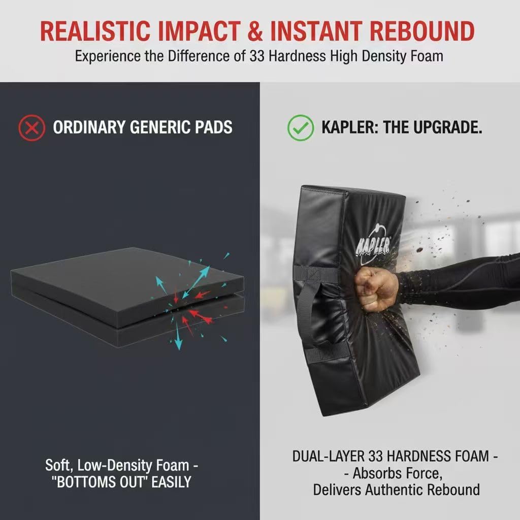 Kapler Football Blocking Pad Kicking Shield for Basketball Martial Arts Training - High Density Foam 5 Handles Strike Dummy for Lacrosse Hockey MMA Sports - 26X18in