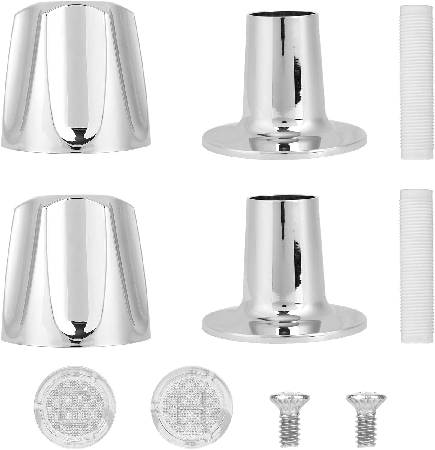 Penitue 2pcs Shower Knobs Replacement Kit, Matte Black Shower Knobs Include Base Connectors Screws Bathtub Faucet Handle Remodel Trim Kit Compatible with Pfister Verve