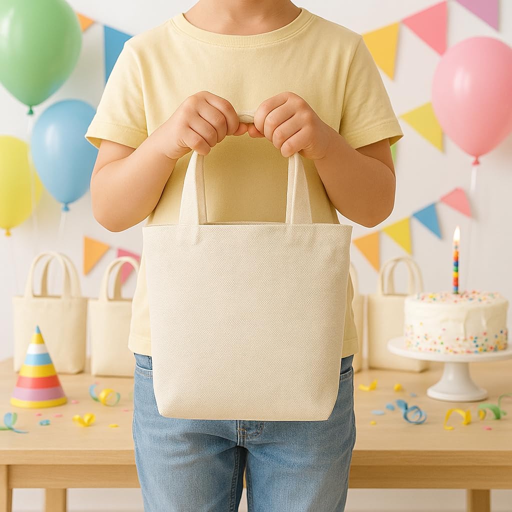 Blank Small Canvas Tote Bags, DIY Craft for Heat Transfer, Screen Printing, Painting, Personalized Custom Bag