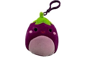 Squishmallows 3.5 Inch Clip Squishy Soft Plush Toy: Glena The Eggplant