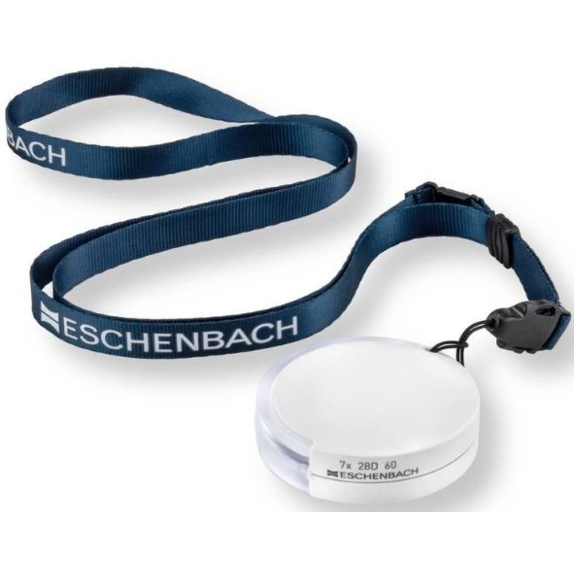 Eschenbach 152097 Einschlaglupe mobilent LED, Obiettivo molto compatto ad alto ingrandimento con illuminazione LED efficiente, bianco, Dimensioni Lente: Ø 35 mm, Ingrandimento: 7x, Diottria: 28