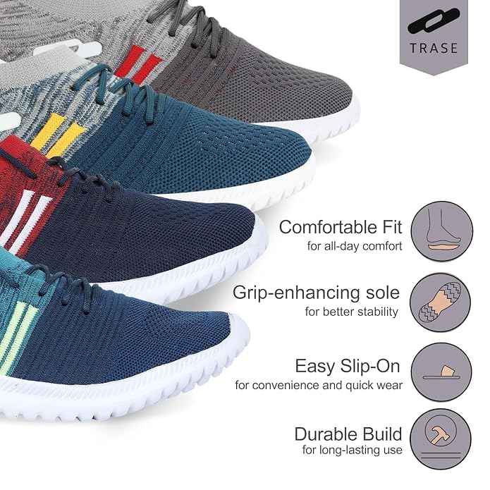 Image of TRASE Kids Sports Shoes for Boys | Lightweight Comfortable Running & Walking Shoes with Anti-Skid Sole