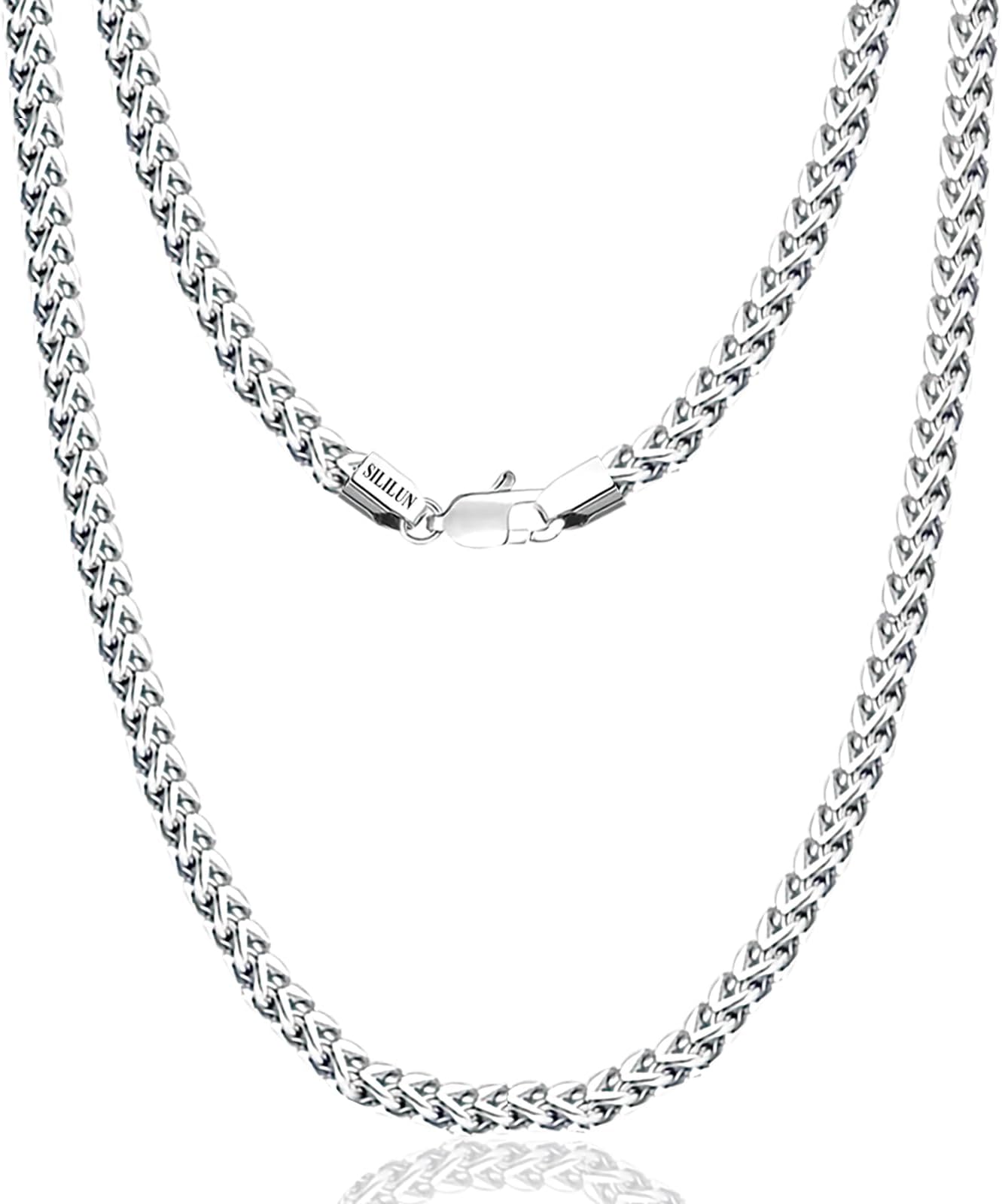 SILILUNByzantia Chain Necklace Stainless Steel 14K Gold 5mm Wide Punk Jewelry Hip Hop Necklace Chain Men Women Boys Teens