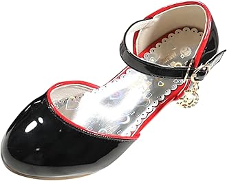 Girls Dress Shoes Wedding Party Heel Mary Jane Princess Flower Shoes Crystal Shoes (Little Kid/Big Kid)