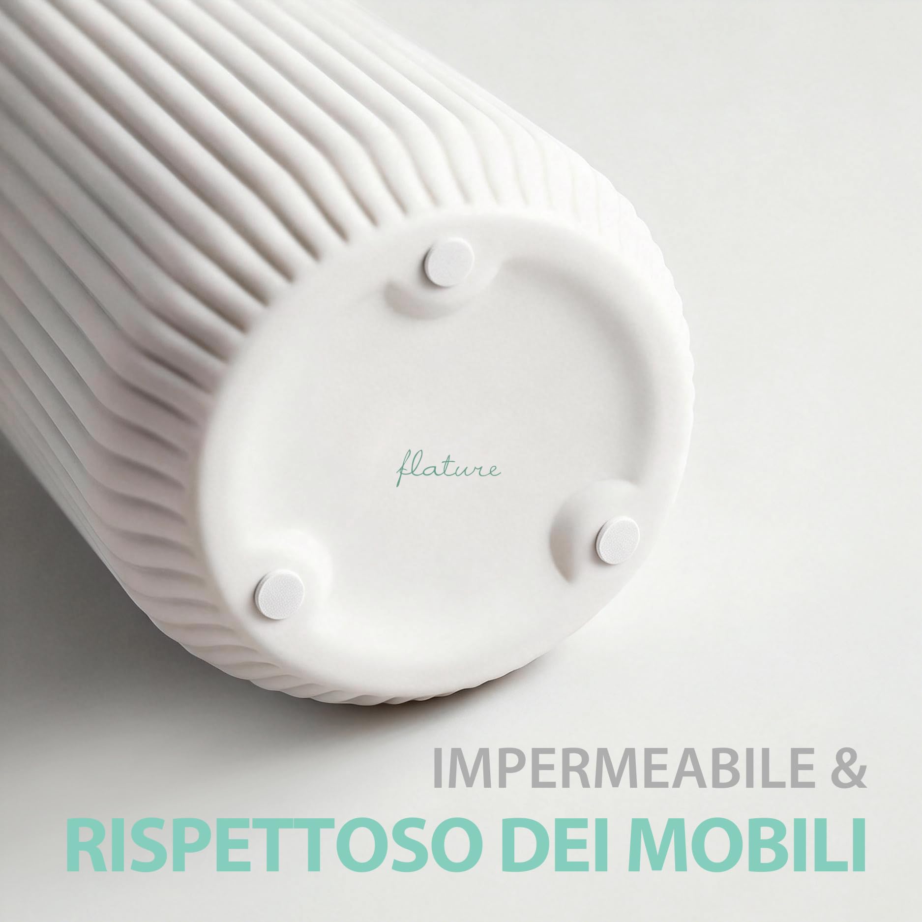 flature Vaso in ceramica con scanalature, piccolo vaso decorativo per erba della pampa come decorazione boho, piccolo vaso bianco opaco, altezza 21 cm, per fiori, decorazione per la casa per fiori