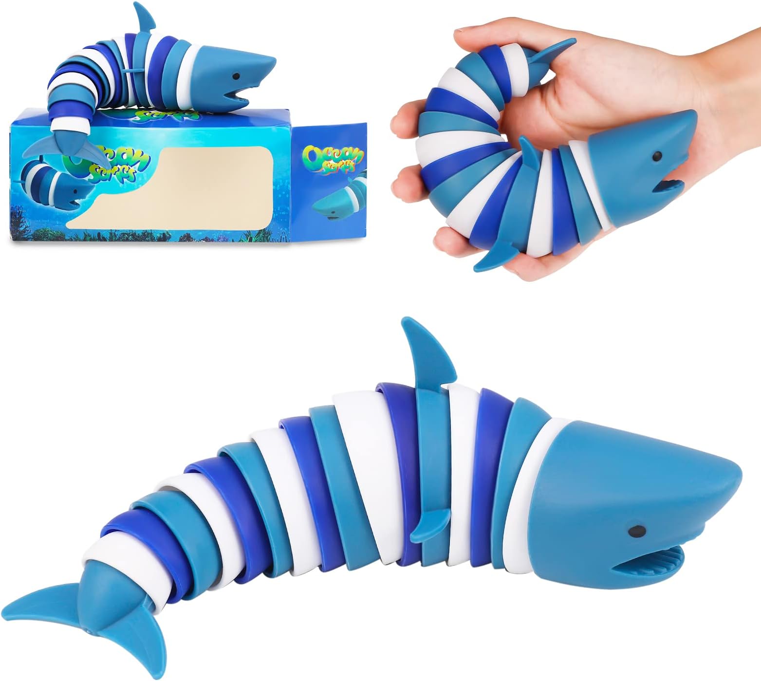 Shark Fidget Toy, Sensory 3D, Flexible Decompression Toy for Relaxing, Articulated Fidget Toy, Hand Sensory Toy for Adults, Christmas Birthday Gift for Kids