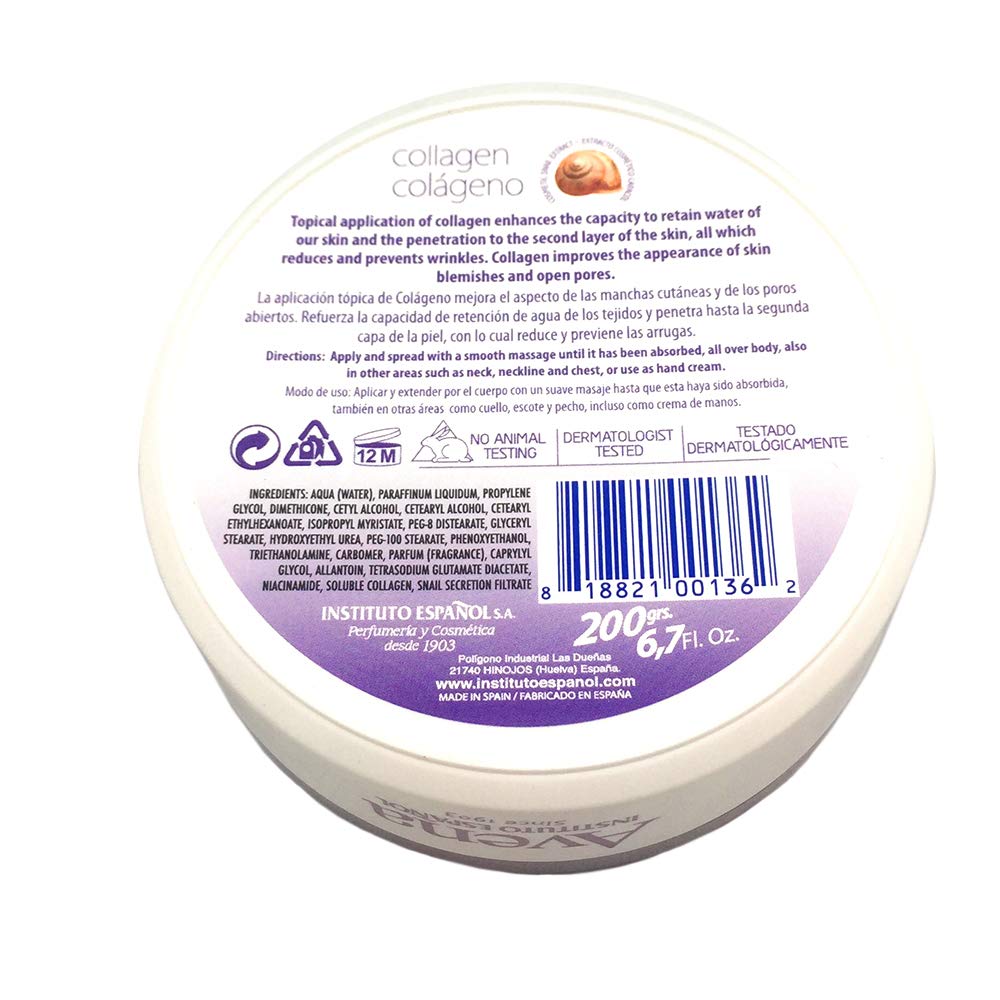 Instituto Español Avena Collagen Regenerating Cream, 6.7 fl oz, Pack of 3