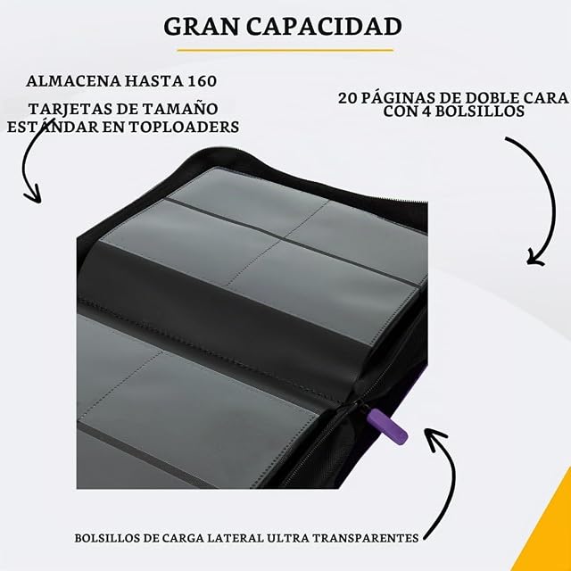 Foto 4 de 8 de Card Guardian Toploader - Carpeta prémium de 4 bolsillos con cremallera para 160 tarjetas