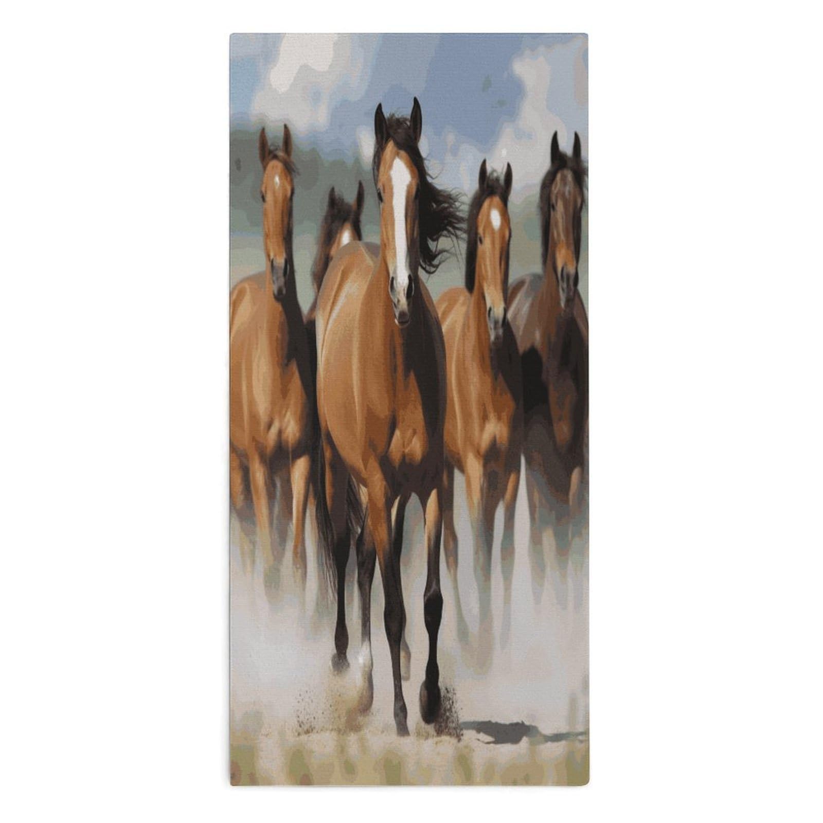 Btcowzrv Style Horses Bath Towel Beach Towels Shower Towel