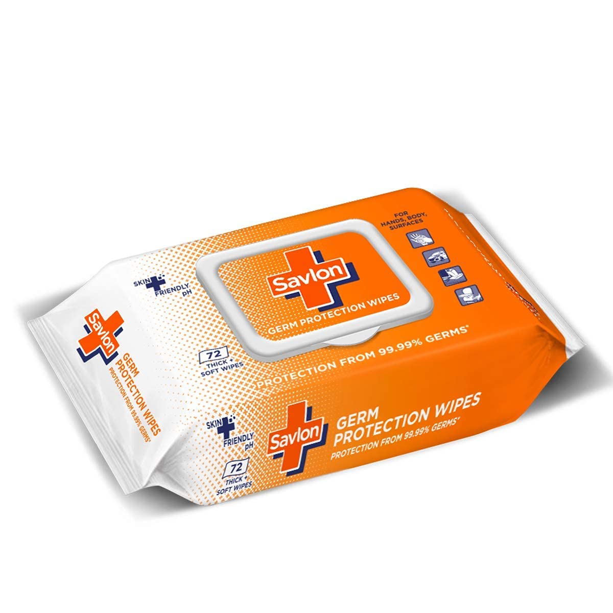 ITC Savlon Germ Protection Multipurpose Thick & Soft Wet Wipes Fliptop Lid 72 Count | Thick & soft | 99.99% Germ Protectio...