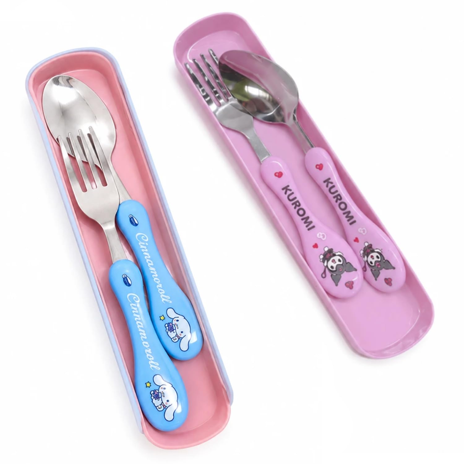 Kids Stainless Steel Spoon & Fork Set, 4-Piece Baby Cutlery Set, BPA-Free, Smooth Edges, Durable Tableware with Comfortable Grip for Toddlers, Boys & Girls (Combo 3 - Blue & Purple KURMANI)-image-45