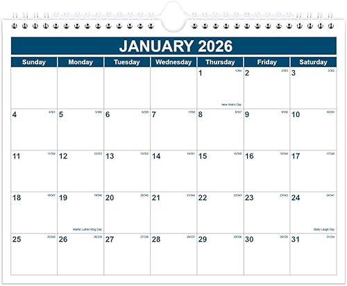 Miniatura 14 de Calendario 2026 - Calendario de pared de 12 meses desde enero de 2026 hasta diciembre de 2026, calendario de pared colgante y planificador 2026 con