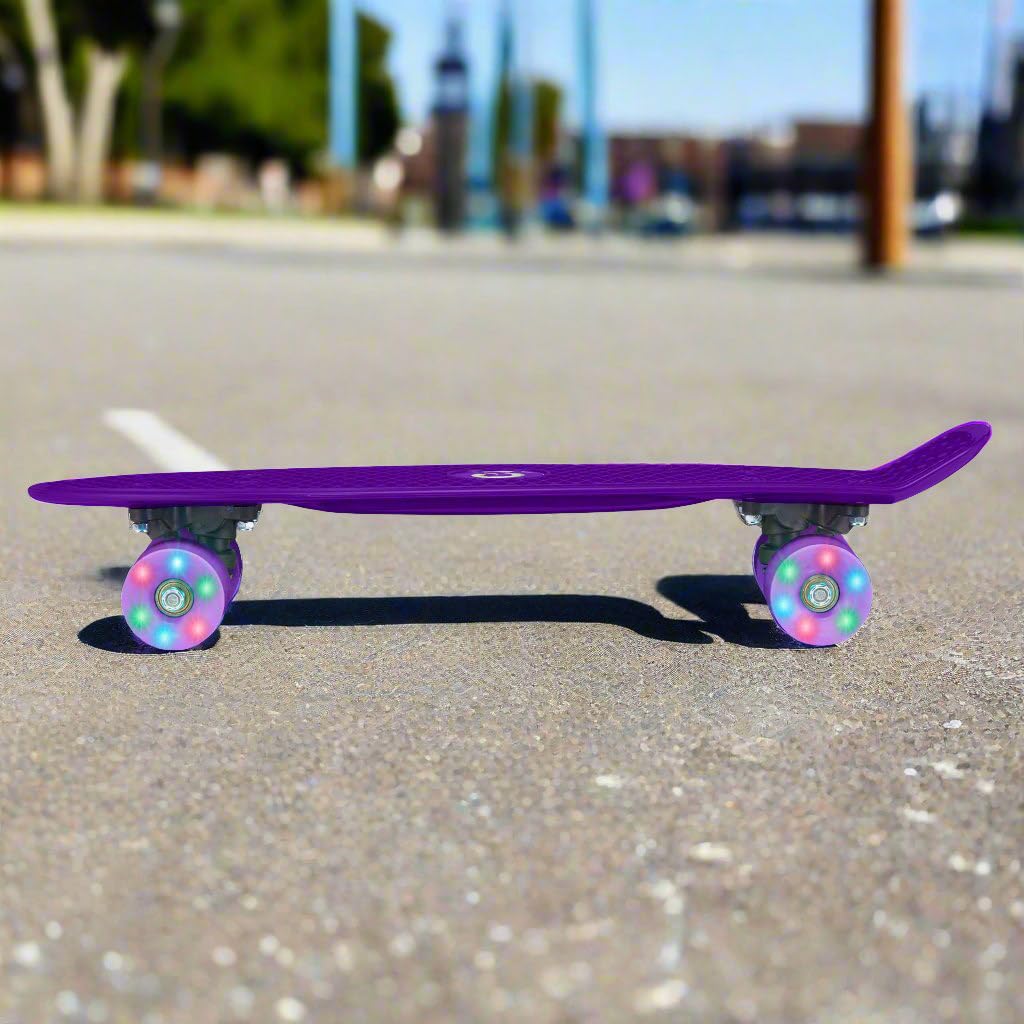 EVO 22' Light Up Penny Board | Skateboard For Beginners Or Pro's | Light Up Wheel Skateboard For Kids & Teenagers | Mini Cruiser Complete Board | Suitable For All Aged 3+