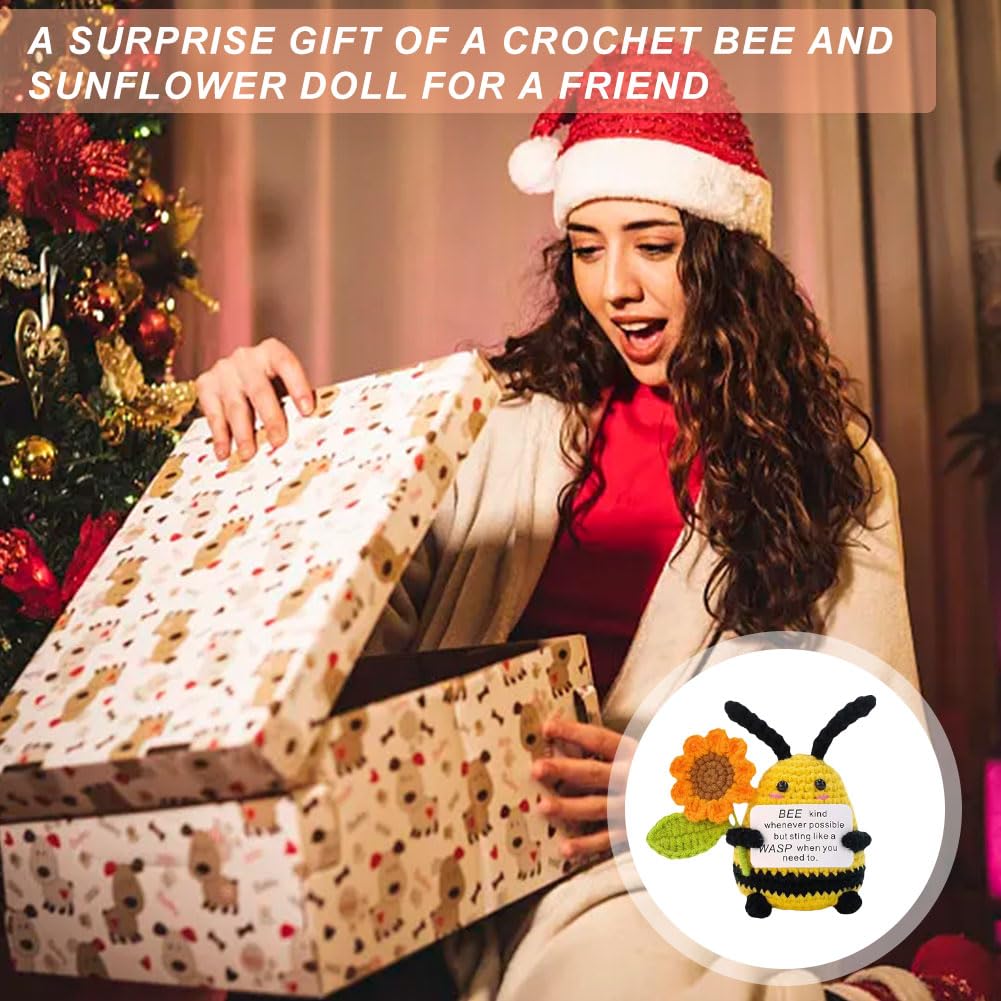 DiiWmme Handmade Emotional Support Crochet Bee Doll with Uplifting Cards - Image 4