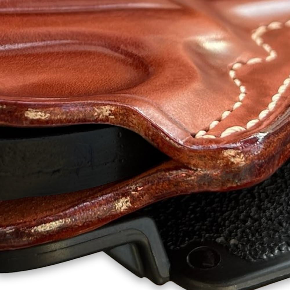 Masc OWB Leather Paddle Holster with Thumb Break Fits King Cobra Carry 357 Mag 6RD 2" Barrel, R/H Draw Brown Color #1644#