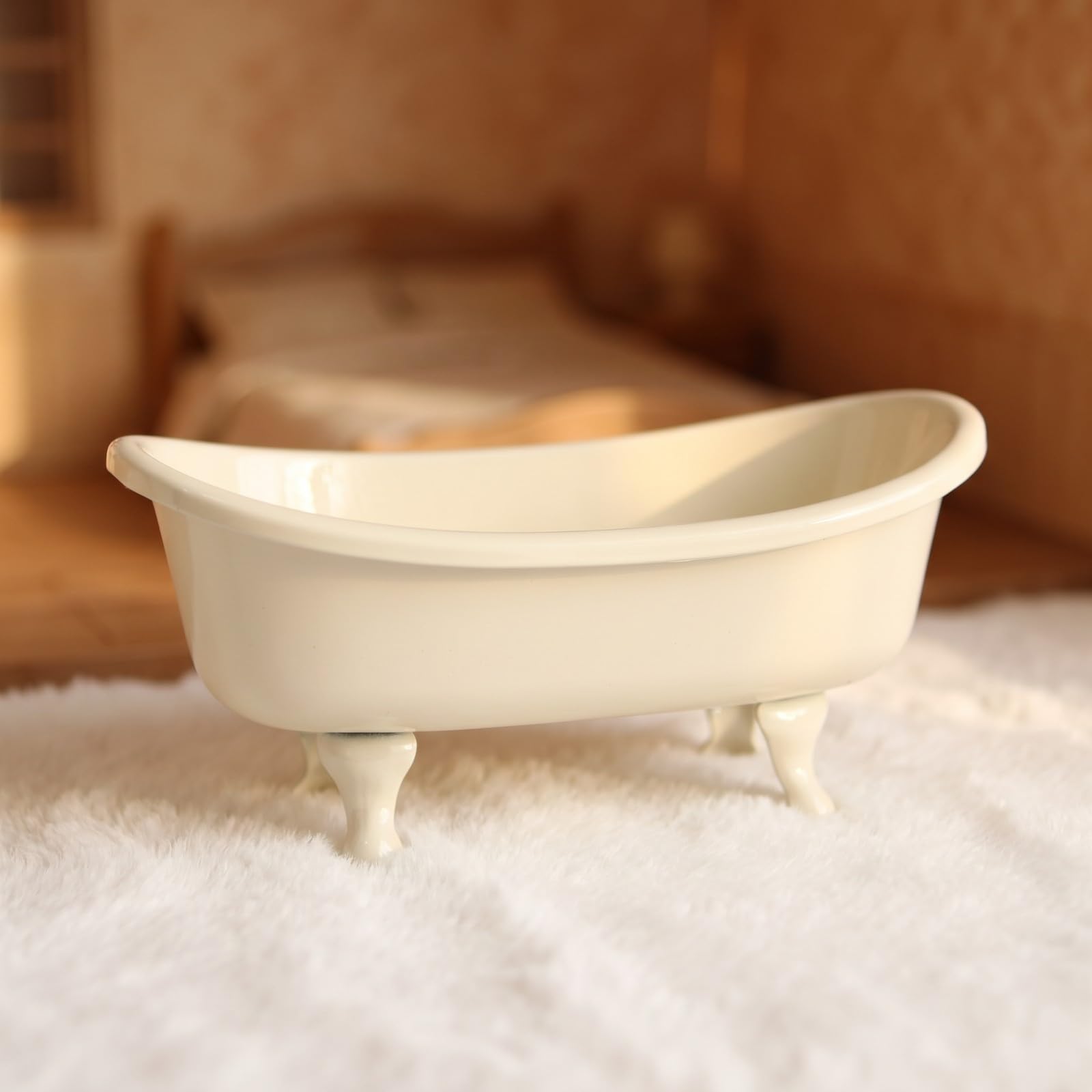 kowaku Mini Vasca da Bagno Liscia Elegante, Vasca da Bagno in Miniatura, Raffinata, per Diorama