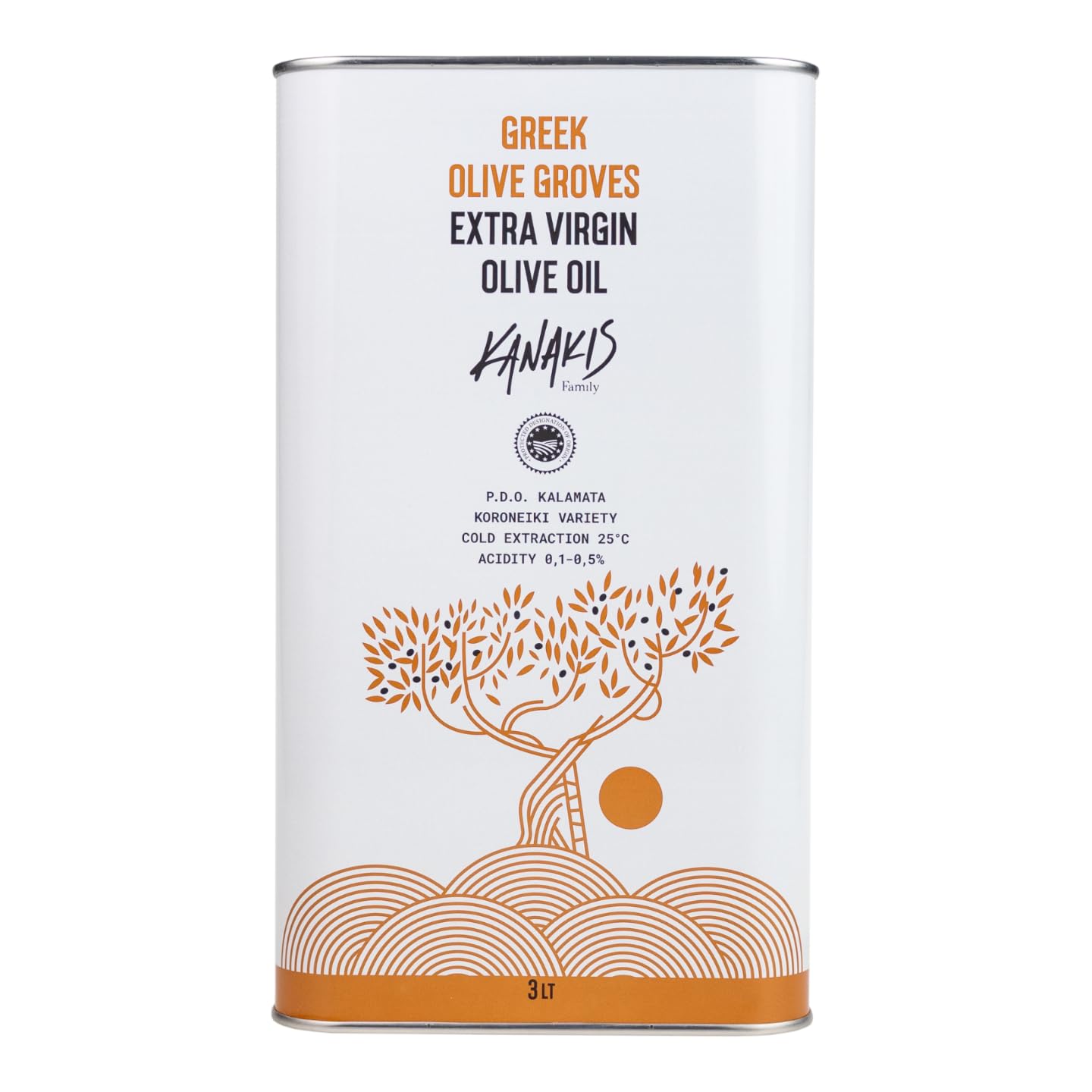 Oliwa z oliwek extra virgin Grecka 3l Kalamata tłoczona na zimno PDO