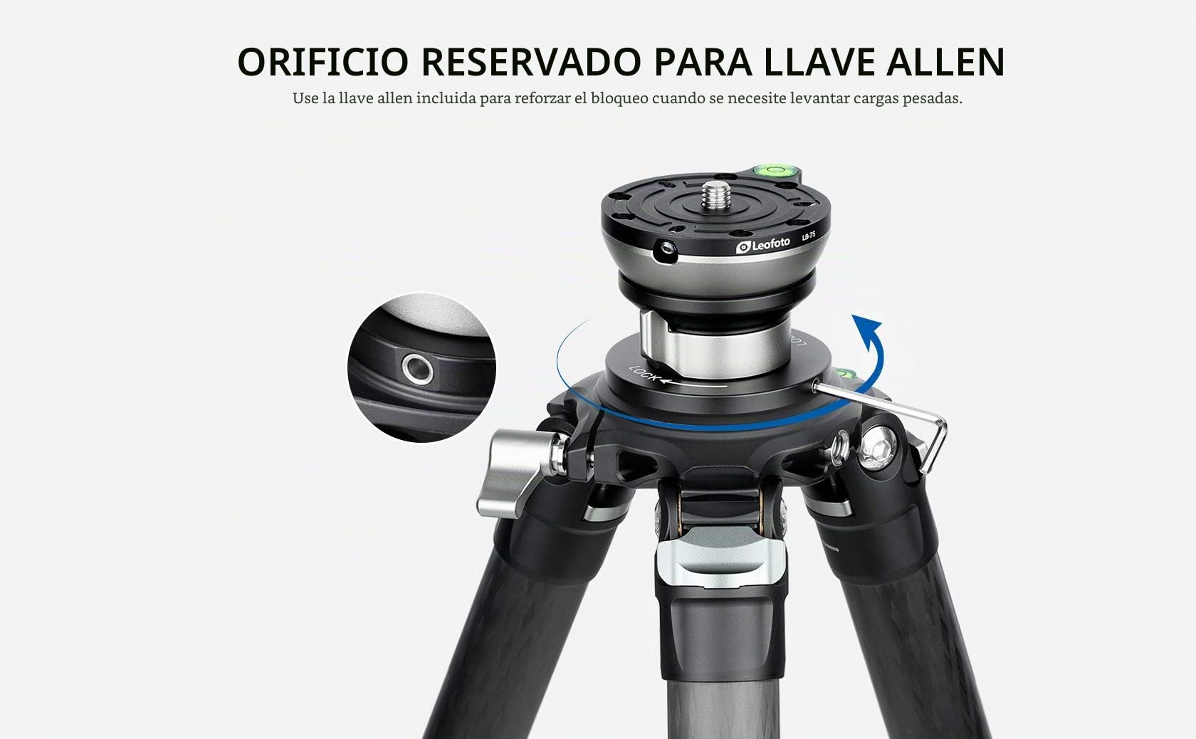 Base de nivelación LB-75 de 75 mm para trípode con cuello de bloqueo de mariposa, carga máxima de +/-15° de inclinación